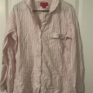Victoria’s Secret striped button down pajama top